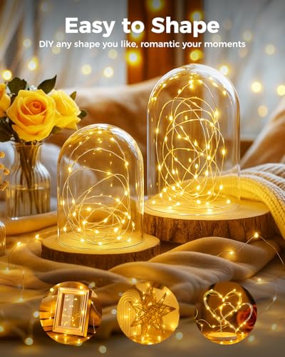 Battery-Operated Fairy Lights 3 Pack 7ft 20 LEDs Silver Wire Indoor/Outdoor