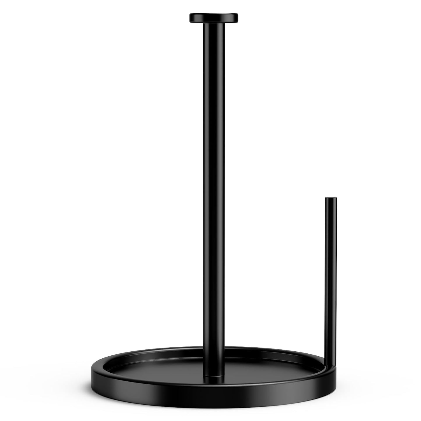 Swaitee Paper Towel Holder Countertop, Anti Slip Base, Black, Freestanding Paper Towel Roll Stand with Weighted Base for Kitchen Bathroom