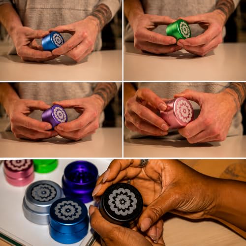 Flower Mill Next Gen 2.5-Inch Manual Dry Herb Grinder Black | Toothless Milling Technology