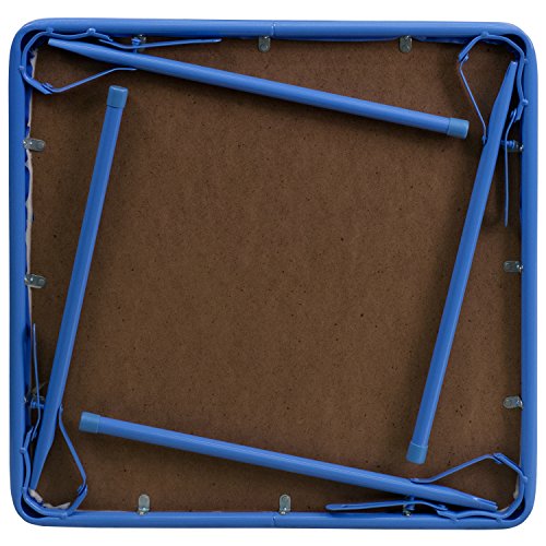 Flash Furniture Mindy Kids Blue Folding Table for Toddlers, 24x24 Inch, Safety Lock