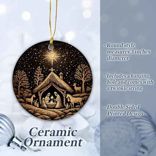 Nativity Christmas Ornaments 2024 | Nativity Mary, Josheph and Baby Jesus Ornaments, Religious Ornament , Nativity Scene Ornament (Scene christmas)