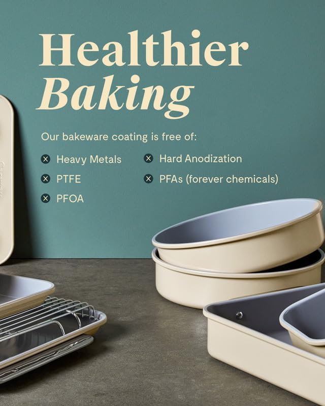 Cream 9-Inch Non-Stick Ceramic Square Baking Pan