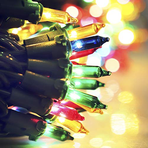 Hopolon 2 Pack Multicolor Easter String Lights, 50 LEDs, Green Wire, 13FT