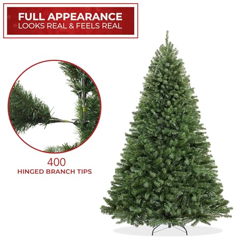 Casafield 4.5FT Realistic Green Artificial Christmas Tree with Metal Stand - 4ft 6in