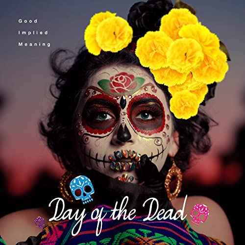 50 Pcs Marigold Flowers Silk Artificial Marigold Flowers, Mexican Flowers Decoration for Baby Shower Wedding Party Decoration Halloween Christmas New Year Decor