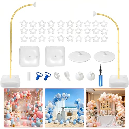 Gold Balloon Arch Kit with Adjustable Half Arch Stand - 8.2FT & 6FT
