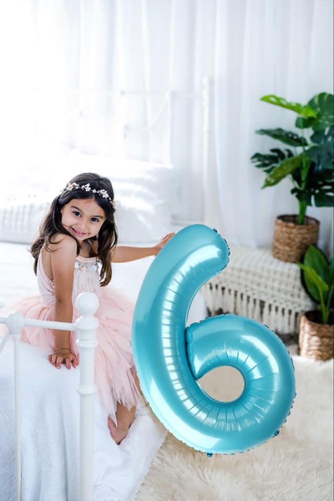 Pastel Blue Number 8 Balloon - 40 Inch Birthday Decoration for Men & Boys | Perfect for 8th Birthday Parties