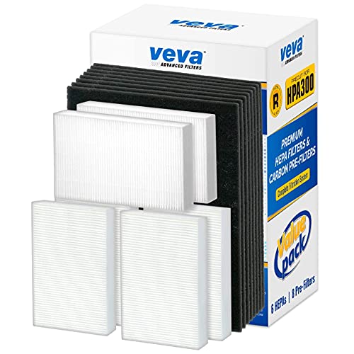 HEPA Air Filter Replacement Pack for Honeywell HPA300 - 6 Filters & 8 Pre-Filters