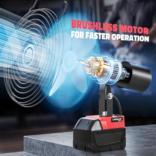 Red Portable Jobsite Fan 8-Inch Cordless Air Circulator for M18 Batteries
