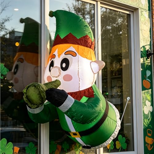 Inflatable Christmas Elf Door Decor - Peeping Holiday Indoor/Outdoor Figurine