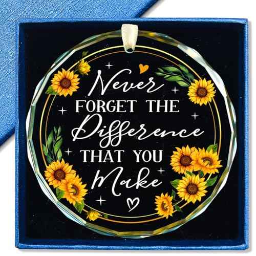 Never Forget The Difference That You Make Glass Ornament 2025 - Coworker Gifts for Women - Going Away, Farewell, Goodbye, Appreciation, Retirement Gifts for Coworkers Women, Men, Boss, Friend