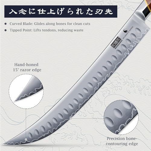 11.9-Inch Brisket Slicing Knife for Meat & BBQ - High Carbon Steel, Ergonomic Handle