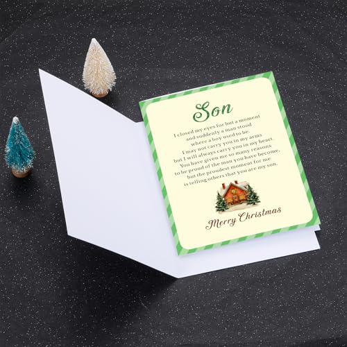 Christmas Cards for Son with Envelopes – Mom & Dad Greeting Card Set