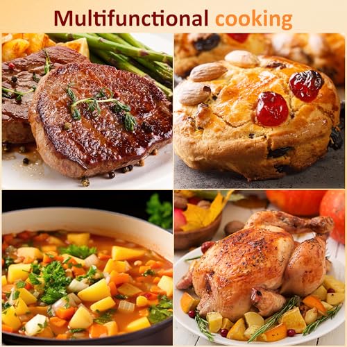 Sunvivi 20QT Electric Roaster Oven with Self-Basting Lid, 150–450°F, Removable Pan, Cool-Touch Handles, Blue