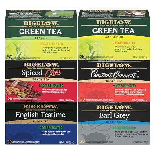 Bigelow Tea Decaffeinated Earl Grey Black Tea, Decaf Tea, 20 Count Box (Pack of 6), 120 Total Tea Bags