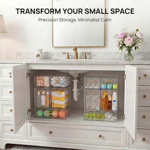 LALOBLUE Stackable Clear Acrylic Drawer Organizer for Baby Bottles & Makeup