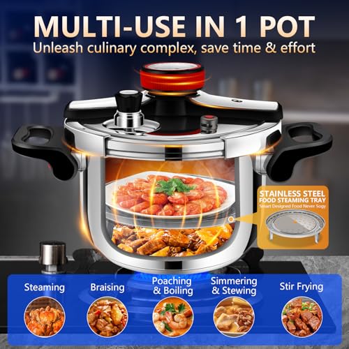 Hestroney 12.7 Quart Commercial Stainless Steel Pressure Canner Pot - Large Capacity