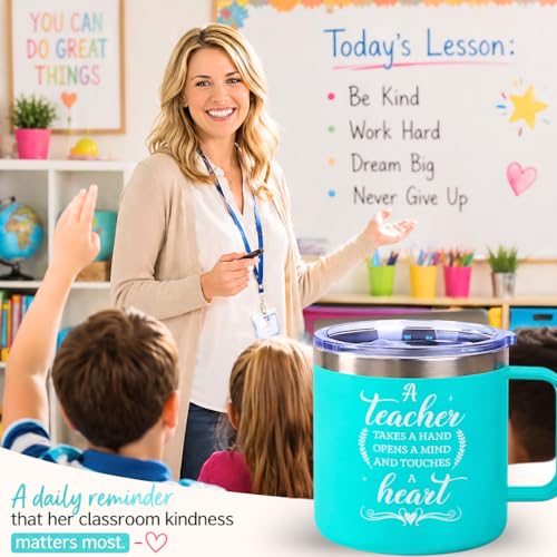 TSIMPLE Teacher Variation: 14oz Insulated Coffee Mug with Handle – Thank You Gift for Teachers Women