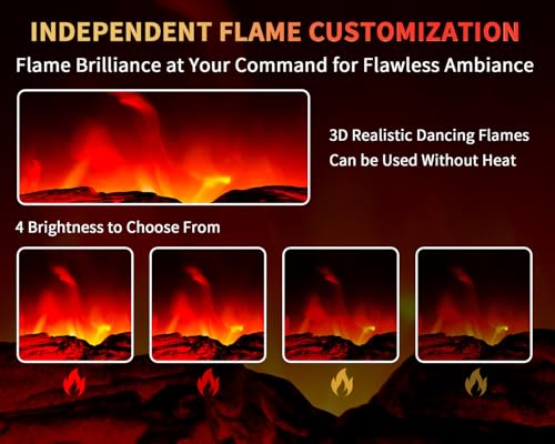 RealSmart 22-Inch Electric Fireplace Heater with 3D Flame Effect & Remote Control - Christmas Red
