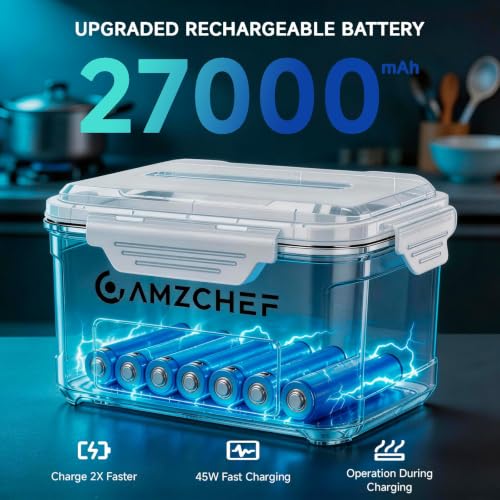 Cordless Electric Lunch Box with 27000mAh Battery - Black
