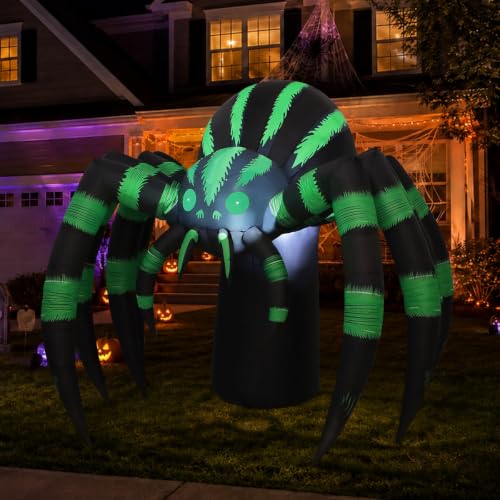 7FT Inflatable Halloween Spider with LED Lights Outdoor Yard Decoration