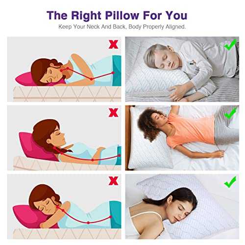WISHSMILE Cooling Shredded Memory Foam Pillows King Size 2 Pack