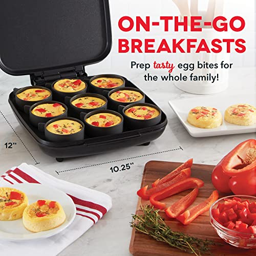 Egg Bite Maker - Family Size Electric Breakfast & Snack Maker - Black / 9 Servings
