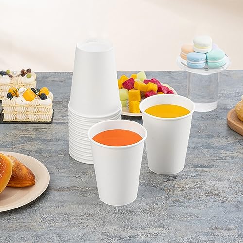 RACETOP White Disposable Coffee Cups 12 oz, 500 Pack - Hot & Cold Beverages