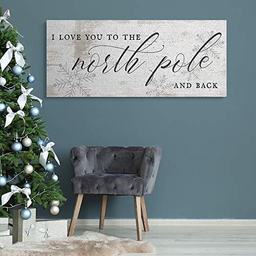 North Pole Love Wall Art Canvas 20x48 Inches Holiday Decor