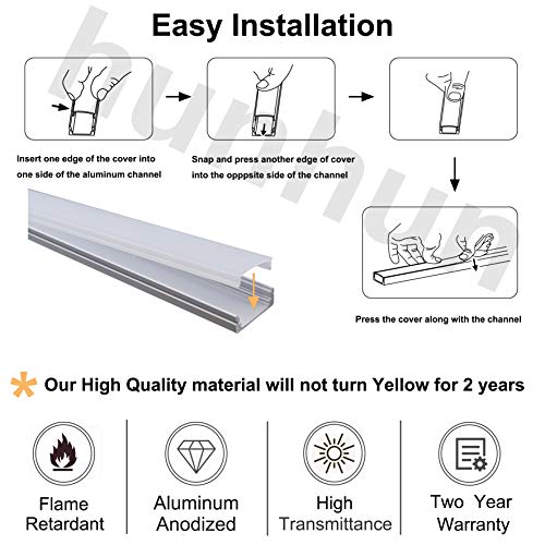 20-Pack 3.3ft Aluminum LED Channel System with Milky Cover & Accessories