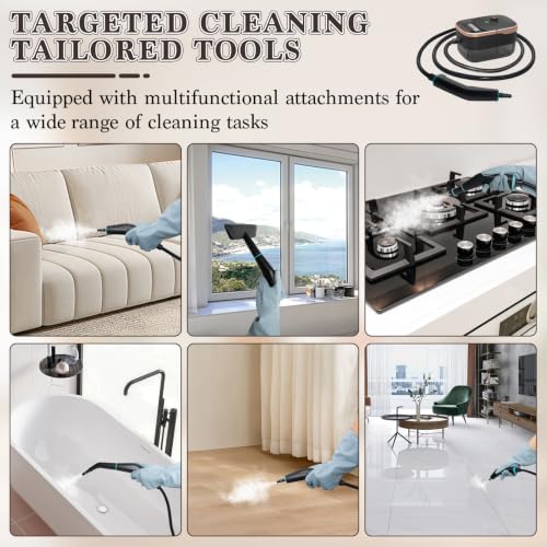 Handheld Steam Cleaner for Home and Car Detailing - 15s Heat-Up, 1250ML Tank, Multi-Surface Use