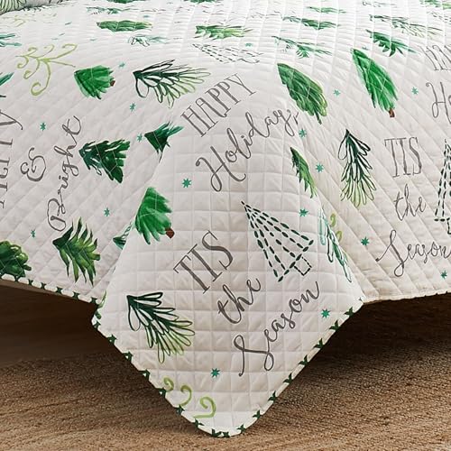 Avanti Linens Christmas Twin Quilt Set with Pillowcase - Holiday Decor