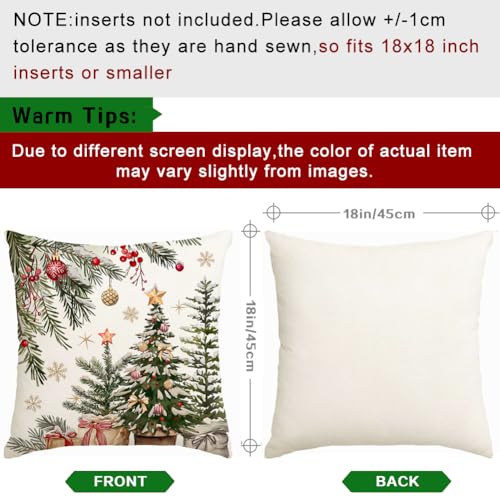 ARGOOFG Christmas Trees Pillow Covers 18 x 18 green, Pack of 2