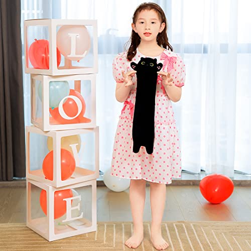 Black Cat Plush Toy Soft Long Cat Pillow Plushies Doll Stuffed Animal Plush Body Pillow Black Sesame Meowchi Sofa Throw Pillow Decoration Gift for Kids Girl, 50cm/19.7inch