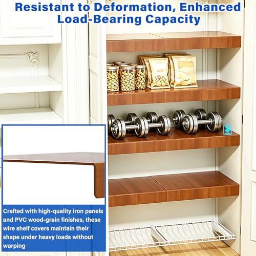 16-Inch Depth Wire Shelf Covers for Pantry Rack, Brown 10pcs - Upgraded Fit & Easy Installation