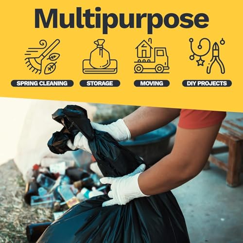ToughBag 58x38 Black Heavy Duty Trash Bags 55-60 Gallon, 100 Count, 1.2 Mil