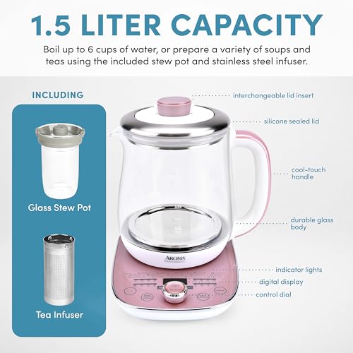 Digital Electric Tea Maker 1.5L with 16 Heat Settings & Keep Warm - Variation 1