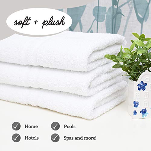 GREEN LIFESTYLE White Bath Towels 8-Pack - 24x50 Large, Soft & Absorbent