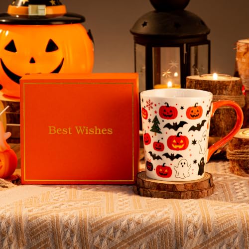 Halloween Mug 11 Oz Ceramic Nightmare Before Christmas Pumpkin Ghost Gift Box Fall Decor