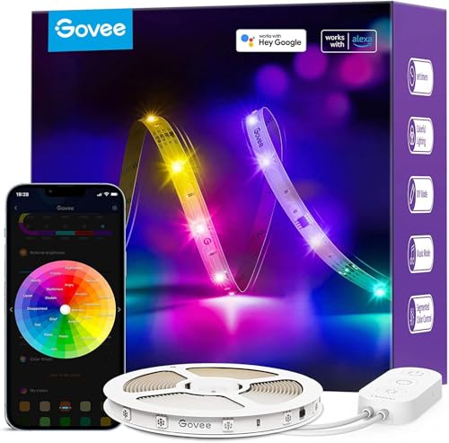 Govee 16.4ft RGBIC LED Strip Lights with Voice & App Control, Dynamic Colors