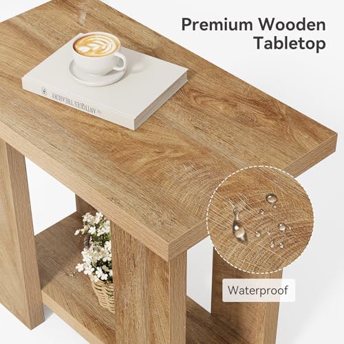 LITTLE TREE 2-Tier Side Table, Farmhouse End Table with Storage