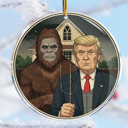Bigfoot Christmas Ornament - Funny Sasquatch Acrylic 3.6in Hanging Decor