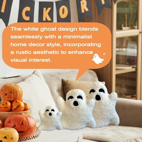 15.7 Inch Halloween Ghost Pillows, Ghost Plush Toy Halloween Decor, Ghost Spooky Pillows, Cute Soft Halloween Party Decoration Pillow, Spooky Home Decorations.