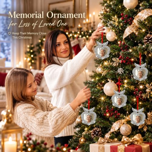 D4DREAM Memorial Picture Frame Angel Wing Christmas Photo Ornament