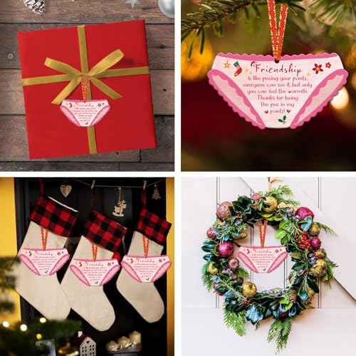 Friendship Christmas Ornament Funny Friends Christmas Ornament for Christmas Tree Funny Friendship Ornament Christmas Decorations Xmas Gifts for Girls Bestie Soul Sister Women Friends (2D)