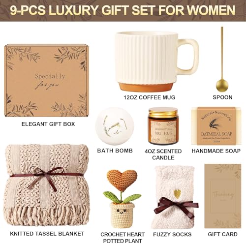 Get Well Soon Gift Basket with Coffee for Women Self Care Spa Care Package