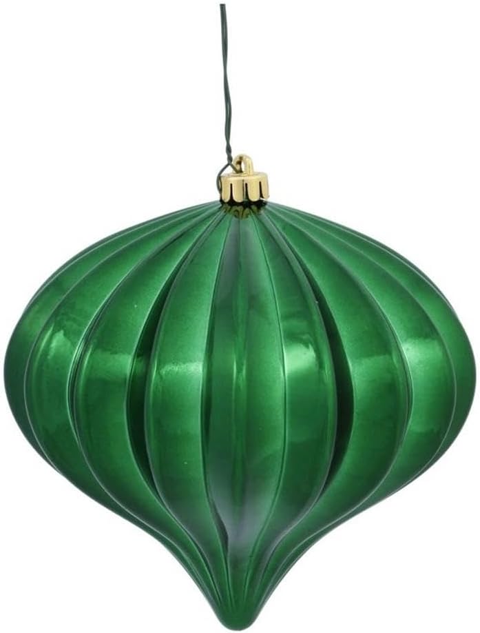Burnished Orange Matte Onion Christmas Ornaments - UV Treated, Set of 3 by Vickerman