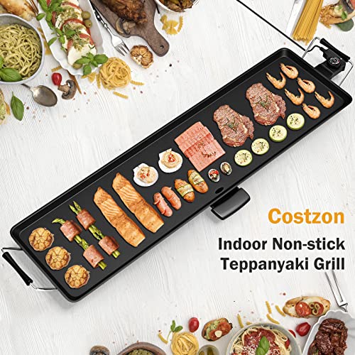 35-Inch Electric Griddle with Nonstick Surface, 2000W, Adjustable Temp, Drip Tray, Indoor Outdoor Cooking