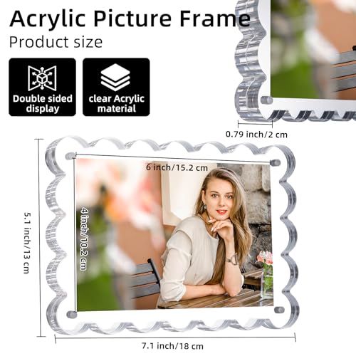 3-Pack 4x6 Acrylic Picture Frames - Double-Sided Tabletop Display Set