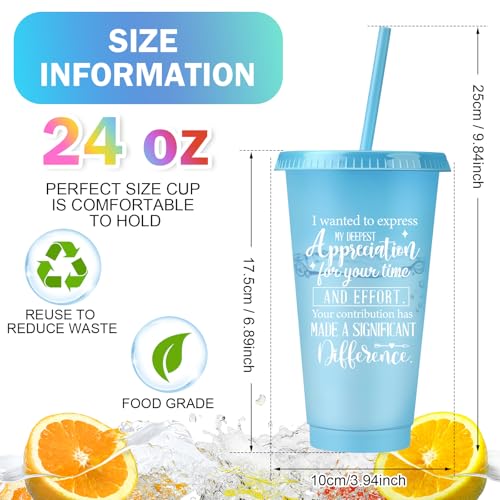 Cute Style 80 Pcs Thank You Gifts Bulk 24 oz Plastic Tumblers with Lids & Straws
